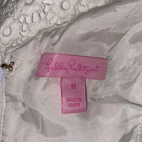 Lilly Pulitzer Sz 10 Dress Whitaker Resort White Truly Mini Daisy Lace - Picture 3 of 6